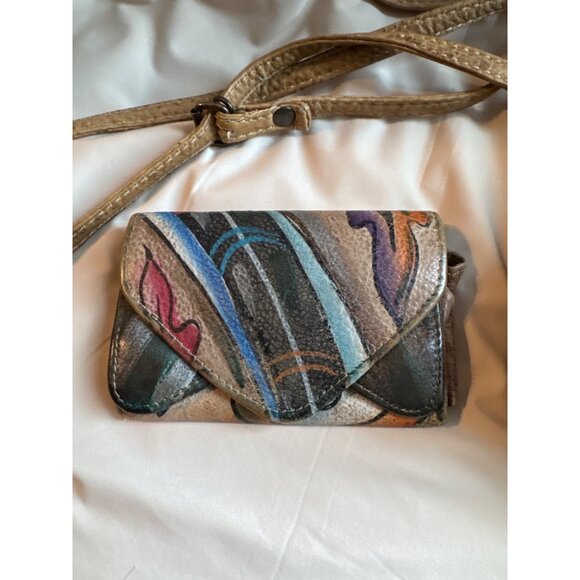 Sam Sam Vintage Hand Painted Crossbody AND Matching Wallet - Picture 3 of 15